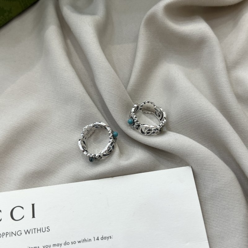 Gucci Double G Daisy Flower Silver Ring view