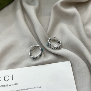 Gucci Double G Daisy Flower Silver Ring view 6