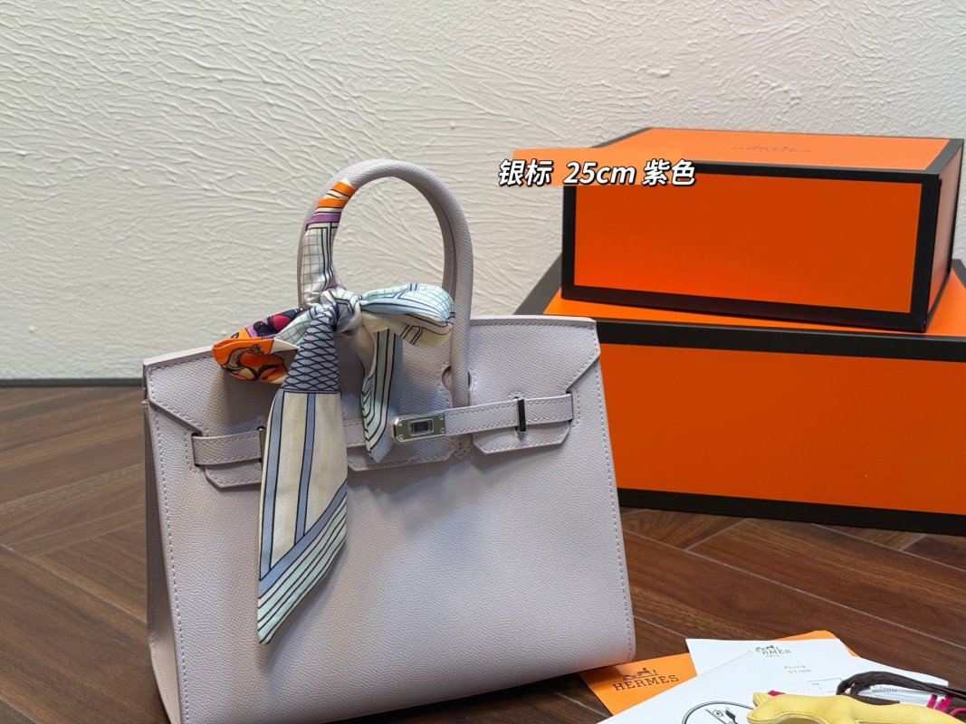 Hermès Platinum Birkin 25cm Grey Tote Bag