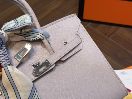 Hermès Platinum Birkin 25cm Grey Tote Bag view 4
