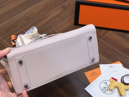 Hermès Platinum Birkin 25cm Grey Tote Bag view 6