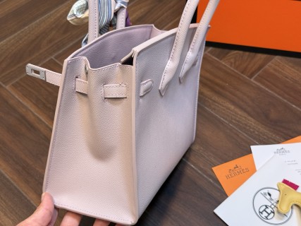 Hermès Platinum Birkin 25cm Grey Tote Bag view 7