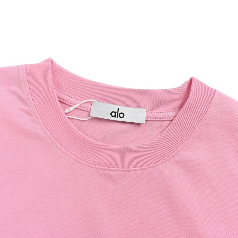 Alo Pink Crew Neck Short Sleeve T-Shirt view