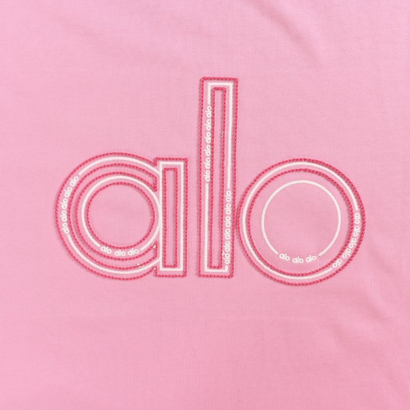 Alo Pink Crew Neck Short Sleeve T-Shirt view