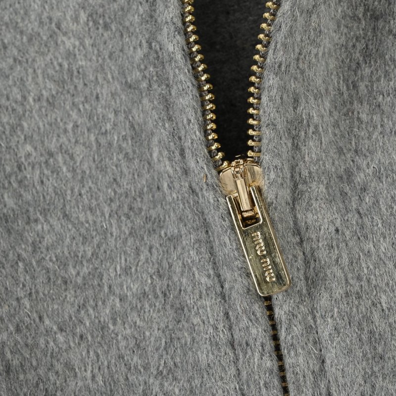 Oversized Grey Wool Blend Coach Jacket view