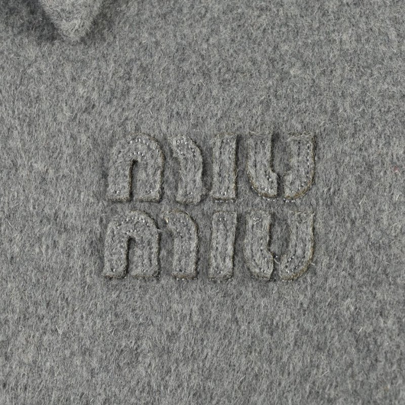 Oversized Grey Wool Blend Coach Jacket view