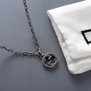 Gucci Double G Vintage Pendant Silver Necklace view 2