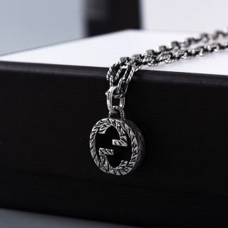 Gucci Double G Vintage Pendant Silver Necklace view 3