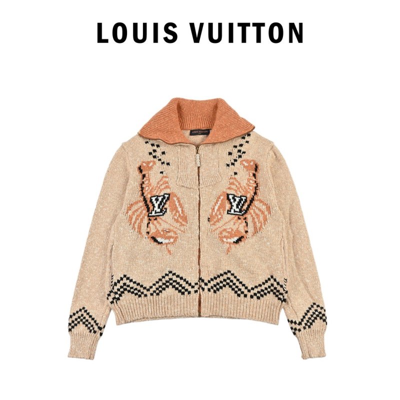 Louis Vuitton Monogram Zip Cardigan Beige Orange view