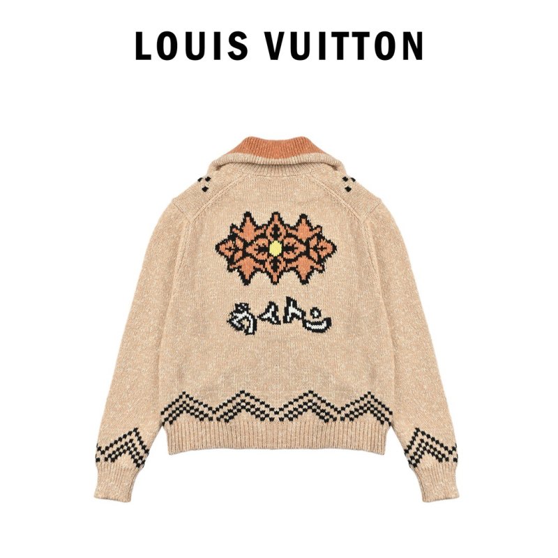 Louis Vuitton Monogram Zip Cardigan Beige Orange view