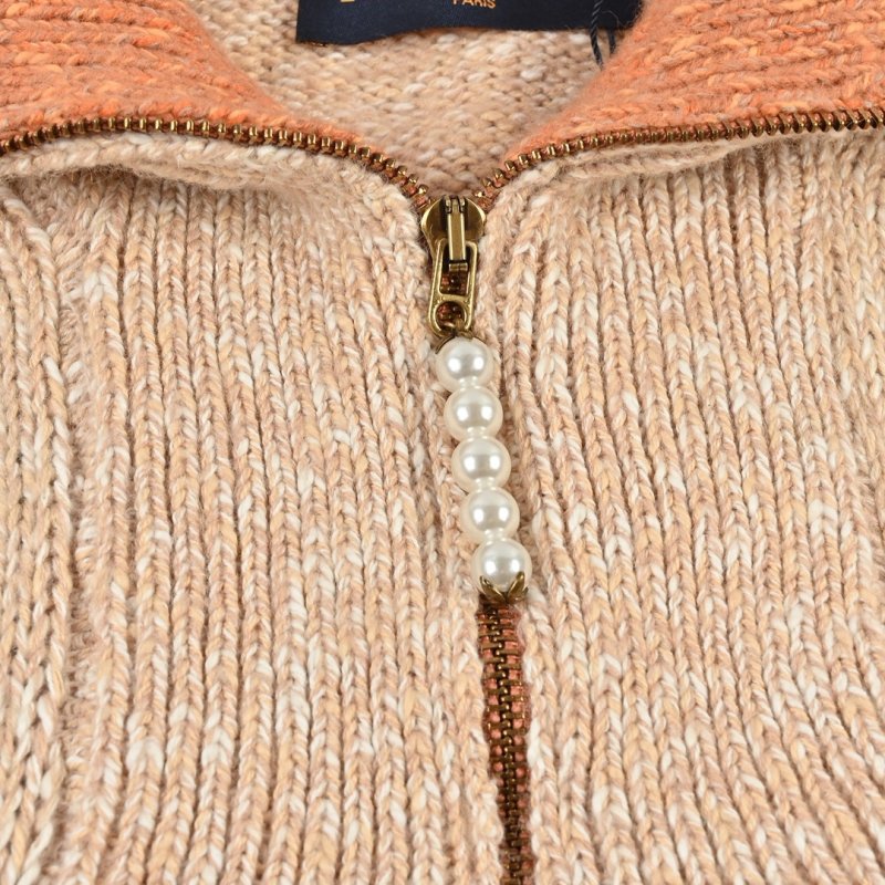 Louis Vuitton Monogram Zip Cardigan Beige Orange view