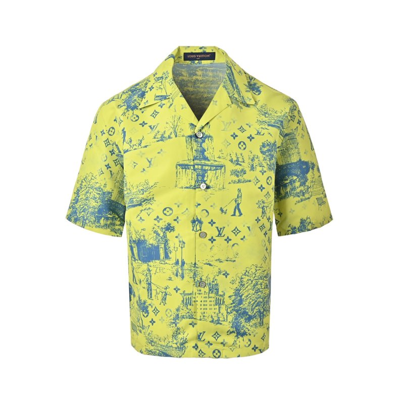 Louis Vuitton Monogram Print Yellow Short Sleeve Shirt view