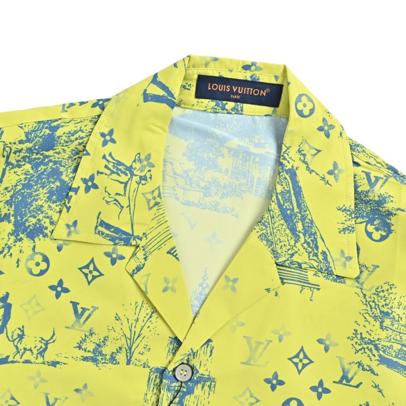 Louis Vuitton Monogram Print Yellow Short Sleeve Shirt view