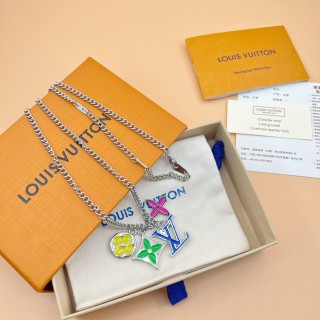 Louis Vuitton Instinct Floral Monogram Chain Necklace Silver view 3