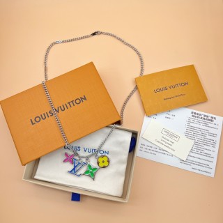 Louis Vuitton Instinct Floral Monogram Chain Necklace Silver view 5