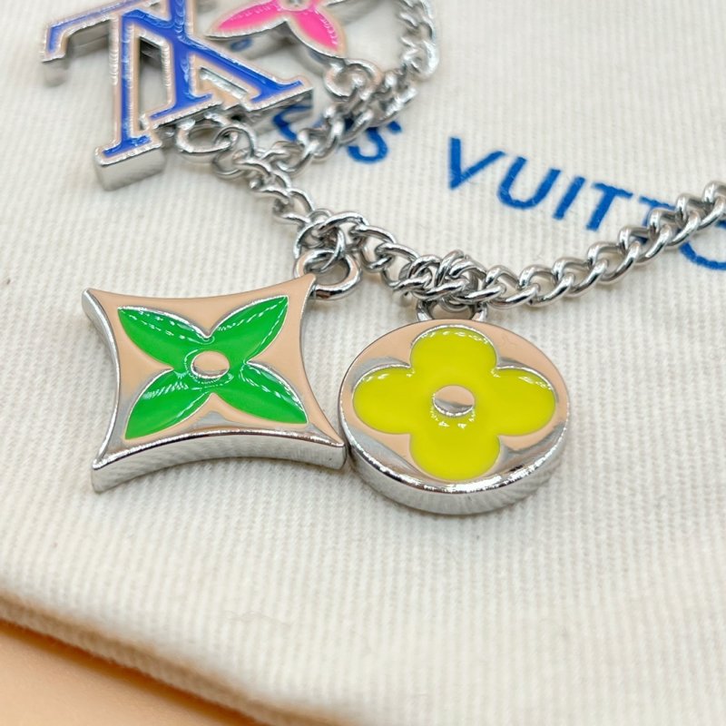 Louis Vuitton Instinct Floral Monogram Chain Necklace Silver view
