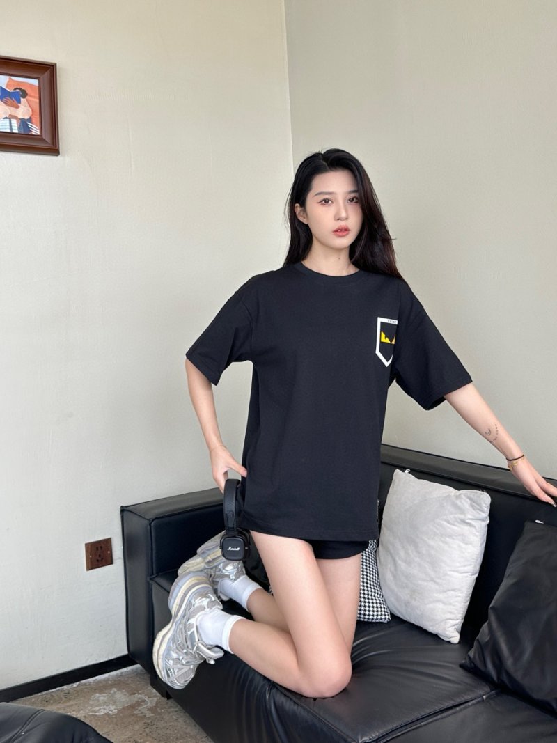 Black Short Sleeve T-Shirt with Chest Pocket Badge view