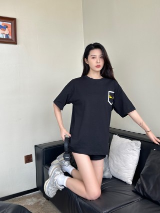 Black Short Sleeve T-Shirt with Chest Pocket Badge view 9