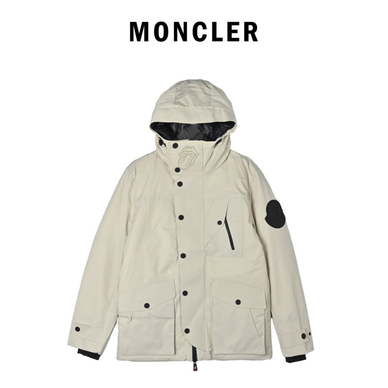 Stone Island Cream Down Jacket with Black Accents view