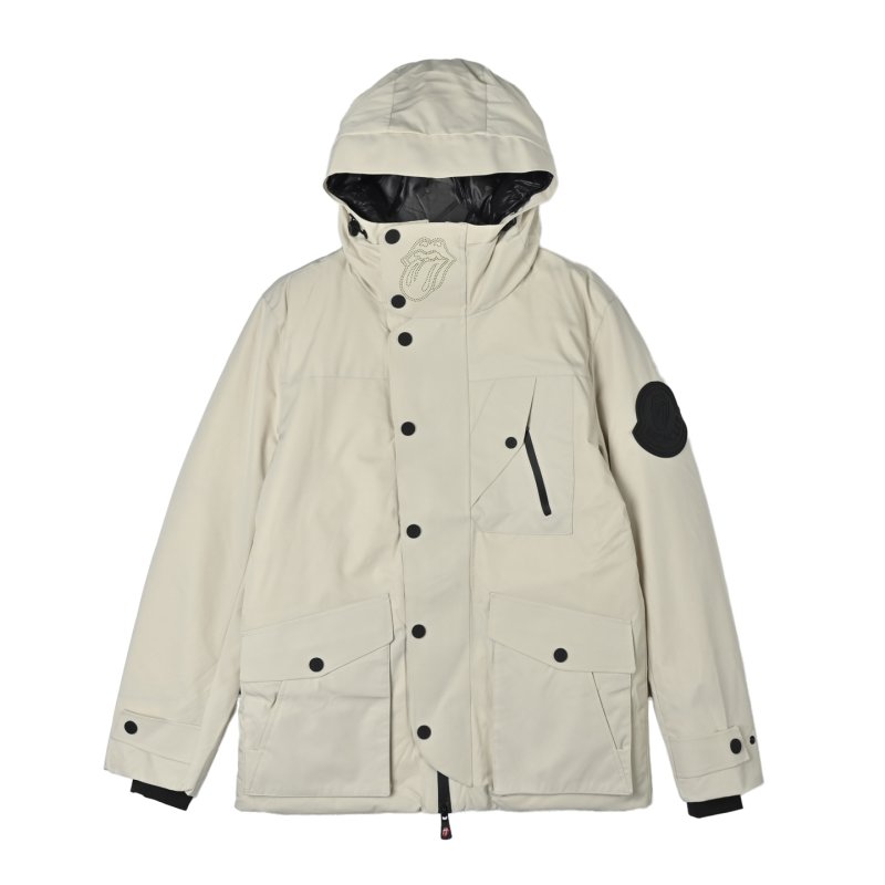 Stone Island Cream Down Jacket with Black Accents view