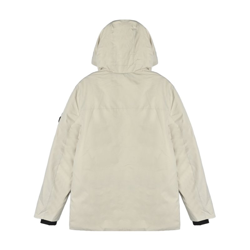 Stone Island Cream Down Jacket with Black Accents view