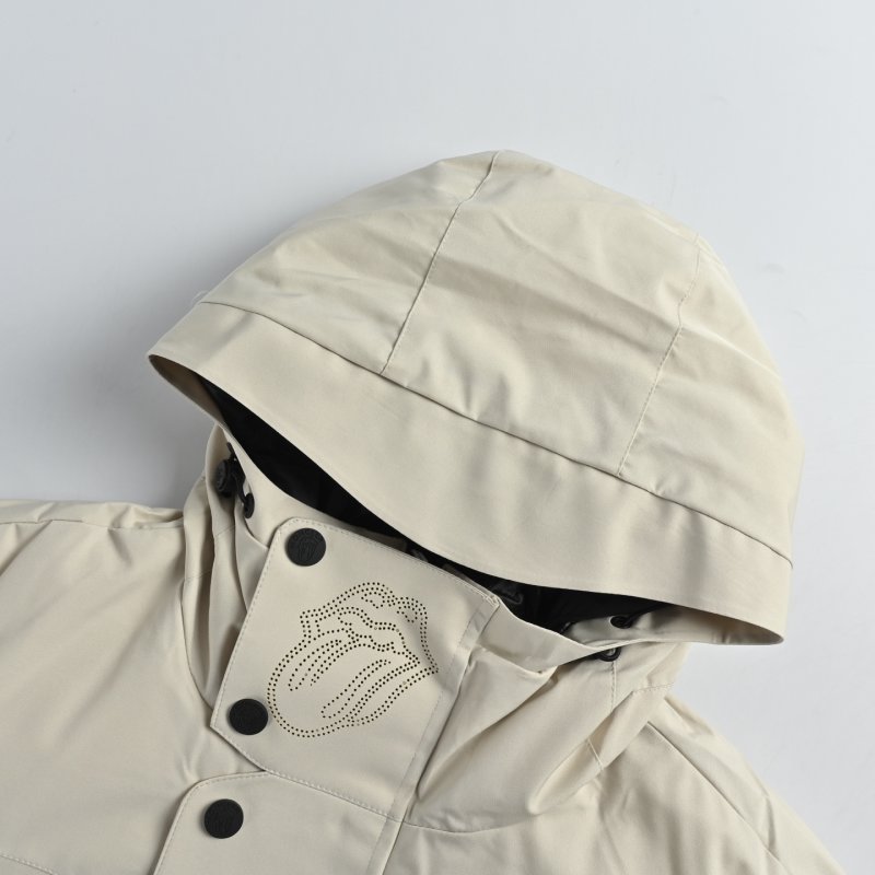 Stone Island Cream Down Jacket with Black Accents view