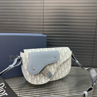 Dior Saddle Oblique Crossbody Bag Blue