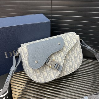 Dior Saddle Oblique Crossbody Bag Blue view 2
