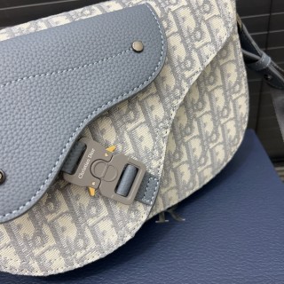 Dior Saddle Oblique Crossbody Bag Blue view 6
