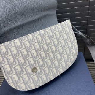 Dior Saddle Oblique Crossbody Bag Blue view 7