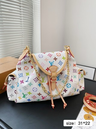 Louis Vuitton Multicolor Monogram Shoulder Bag White