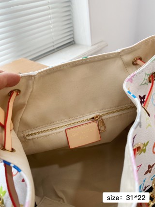 Louis Vuitton Multicolor Monogram Shoulder Bag White view 7