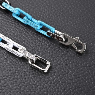 Louis Vuitton Monogram Chain Necklace - Silver/Blue view 6