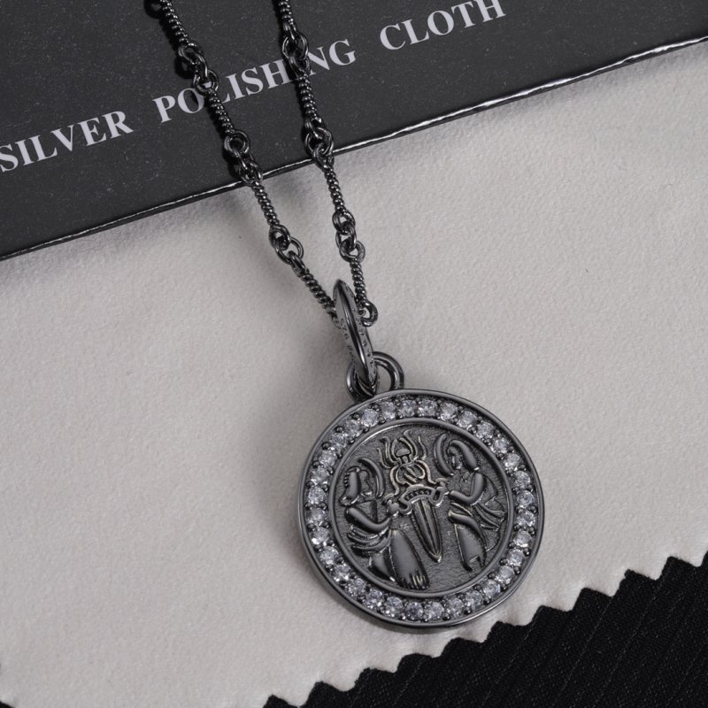 Chrome Hearts Silver Pendant Necklace Black view