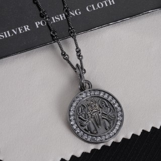 Chrome Hearts Silver Pendant Necklace Black view 2
