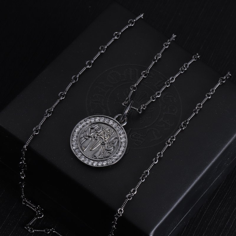 Chrome Hearts Silver Pendant Necklace Black view