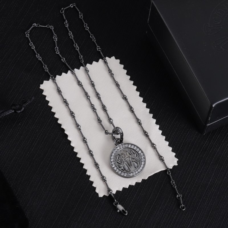 Chrome Hearts Silver Pendant Necklace Black view