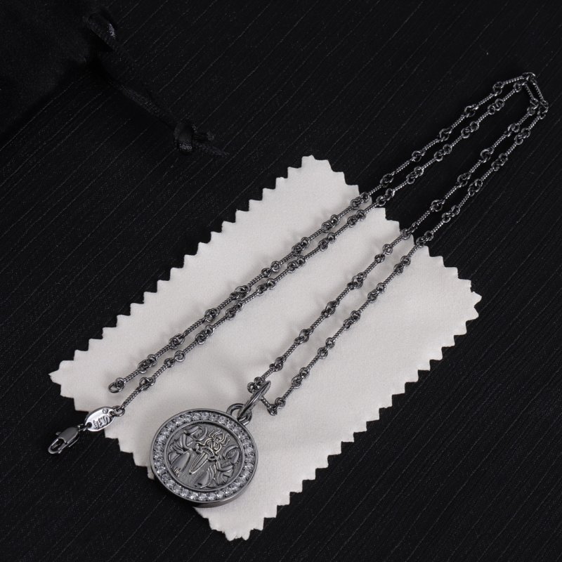 Chrome Hearts Silver Pendant Necklace Black view