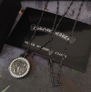 Chrome Hearts Silver Pendant Necklace Black view 8