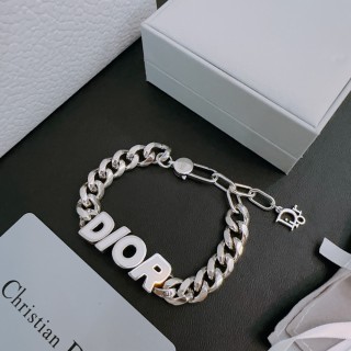 Dior Logo Chain Bracelet Silver