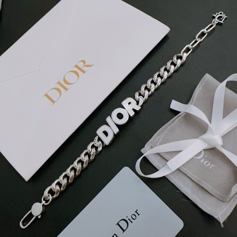 Dior Logo Chain Bracelet Silver view