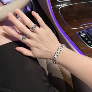 Dior Logo Chain Bracelet Silver view 4