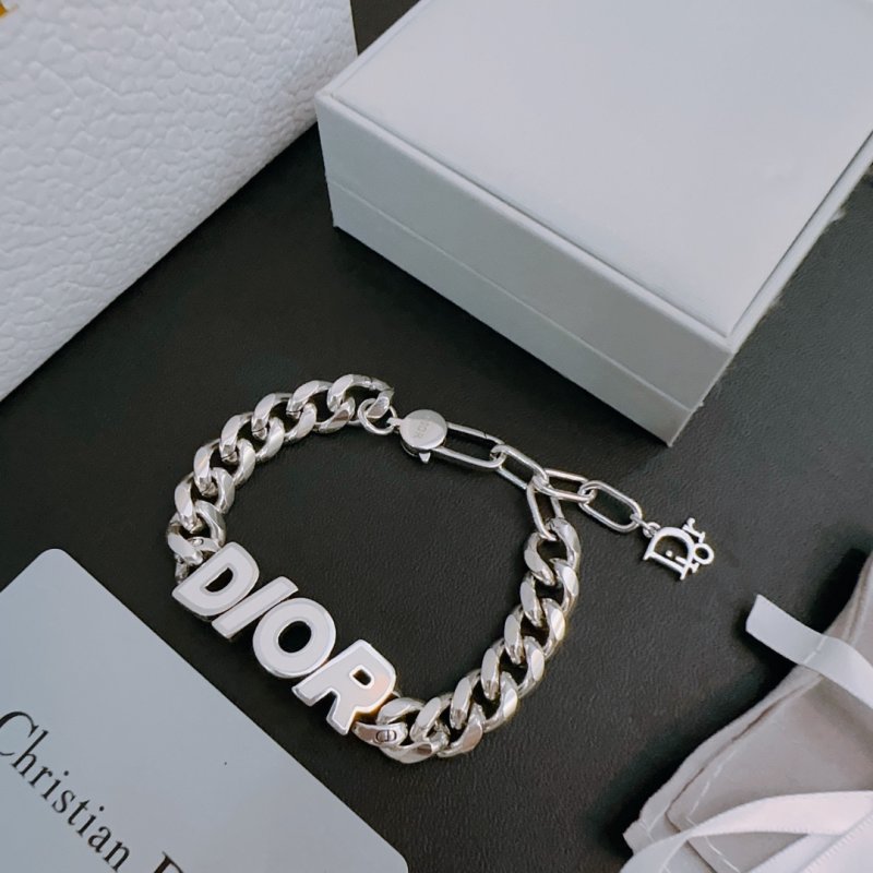 Dior Logo Chain Bracelet Silver view