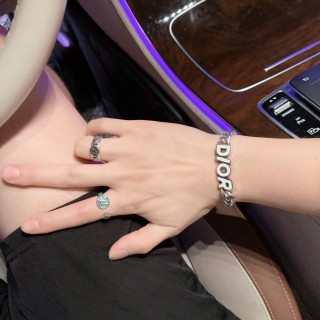 Dior Logo Chain Bracelet Silver view 7