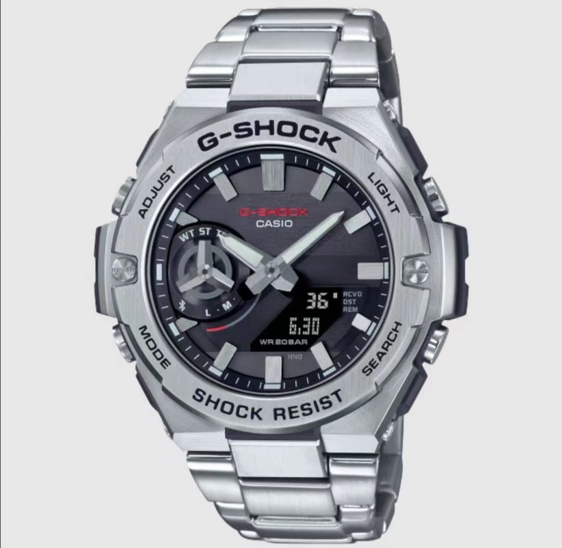 G-SHOCK GST-B500D Steel Analog-Digital Watch Silver