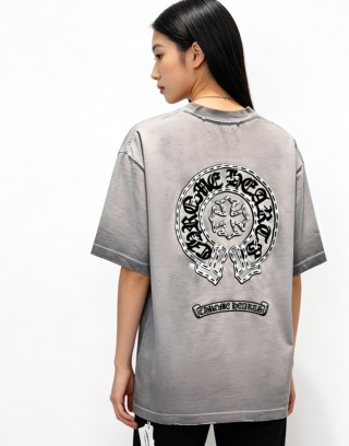 Chrome Hearts Horseshoe Cross Grey T-Shirt
