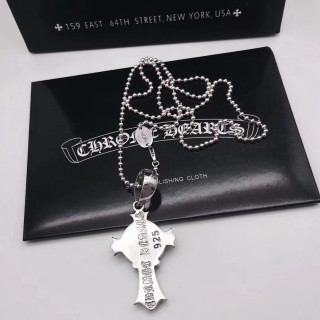 Chrome Hearts Classic Cross Horseshoe Silver Pendant Necklace view 3