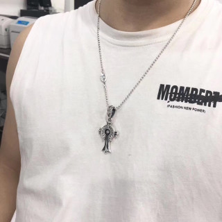 Chrome Hearts Classic Cross Horseshoe Silver Pendant Necklace view 4