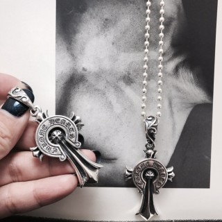 Chrome Hearts Classic Cross Horseshoe Silver Pendant Necklace view 5