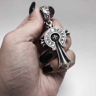 Chrome Hearts Classic Cross Horseshoe Silver Pendant Necklace view 7